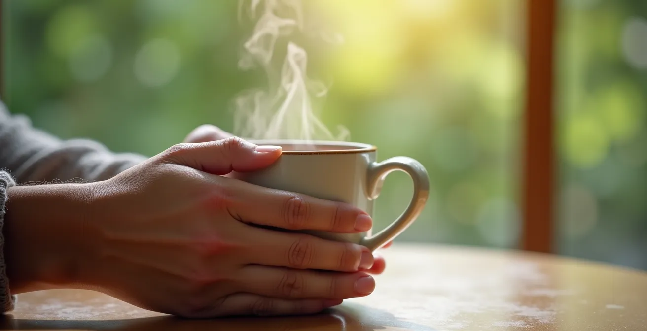 Professional caregiver enjoying a peaceful break outdoors, demonstrating the importance of self-care